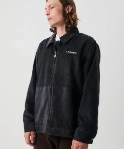 Afends Mens Mass - Hemp Corduroy Coach Jacket - Raven