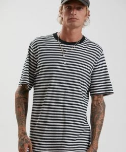 Afends Mens Azure - Hemp Stripe Retro Fit T-Shirt - Black 7 Afends Mens Azure - Hemp Stripe Retro Fit T-Shirt - Black