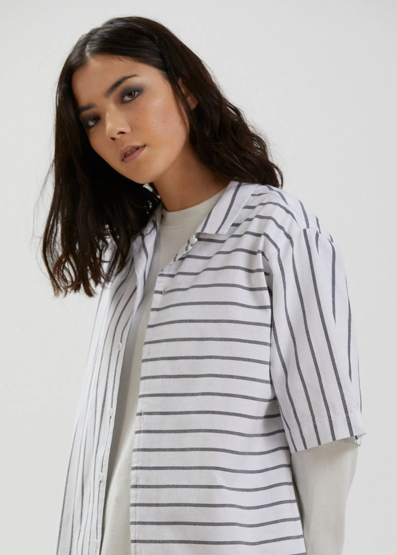 Afends Unisex Ladera - Unisex Cuban Short Sleeve Shirt - White 8 Afends Unisex Ladera - Unisex Cuban Short Sleeve Shirt - White