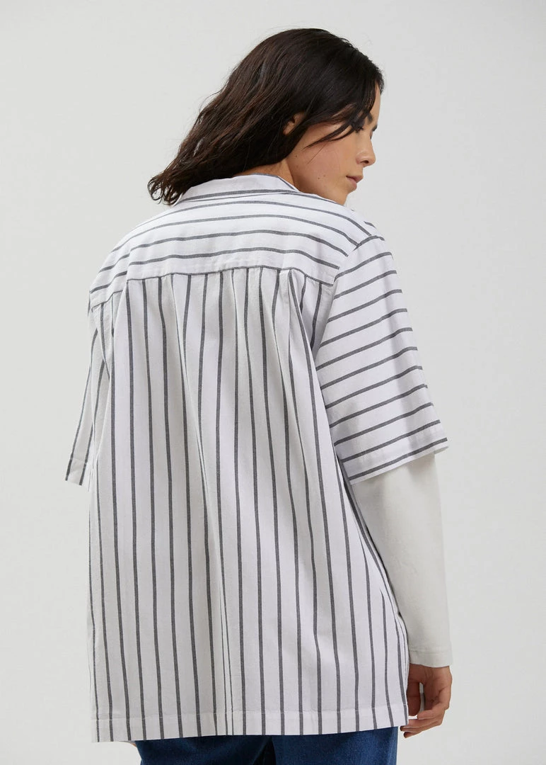 Afends Unisex Ladera - Unisex Cuban Short Sleeve Shirt - White 4 Afends Unisex Ladera - Unisex Cuban Short Sleeve Shirt - White