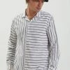 Afends Unisex Ladera - Unisex Cuban Long Sleeve Shirt - White SALE