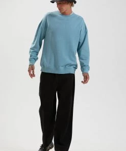 Afends Mens Cadet - Hemp Crew Neck Jumper - Marine