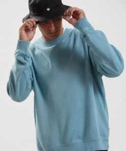 Afends Mens Cadet - Hemp Crew Neck Jumper - Marine