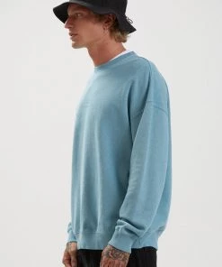 Afends Mens Cadet - Hemp Crew Neck Jumper - Marine