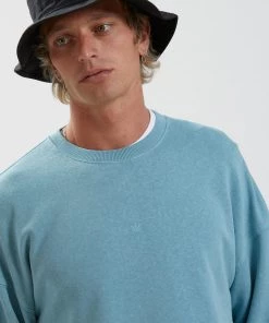 Afends Mens Cadet - Hemp Crew Neck Jumper - Marine