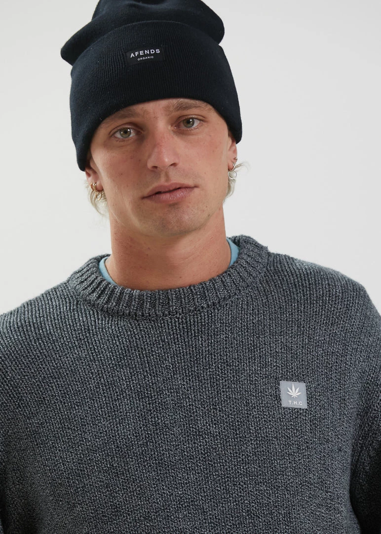 SALE Afends Mens White Noise - Hemp Knitted Jumper - Shadow 2 SALE Afends Mens White Noise - Hemp Knitted Jumper - Shadow