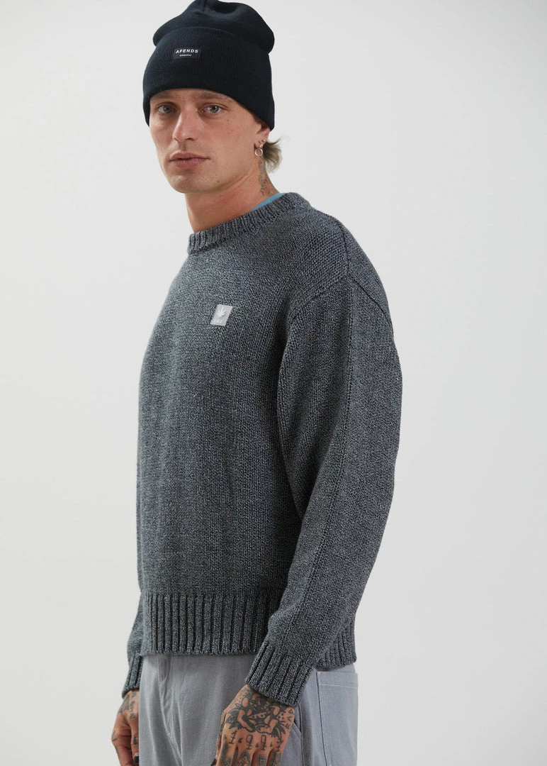 SALE Afends Mens White Noise - Hemp Knitted Jumper - Shadow 4 SALE Afends Mens White Noise - Hemp Knitted Jumper - Shadow