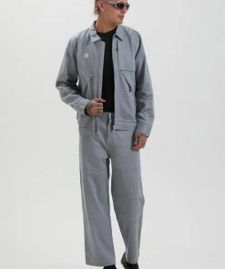 Afends Unisex Mass - Unisex Hemp Canvas Jacket - Shadow SALE