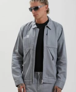 Afends Unisex Mass - Unisex Hemp Canvas Jacket - Shadow SALE