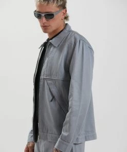 Afends Unisex Mass - Unisex Hemp Canvas Jacket - Shadow SALE