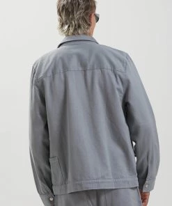 Afends Unisex Mass - Unisex Hemp Canvas Jacket - Shadow SALE
