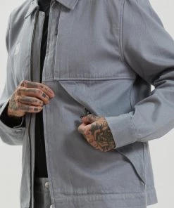 Afends Unisex Mass - Unisex Hemp Canvas Jacket - Shadow SALE