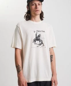 Clothing Afends Mens Chess Club - Hemp Retro Fit Graphic T-Shirt - Natural