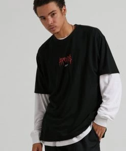 Afends Mens Other Days - Hemp Retro Fit T-Shirt - Black Clothing