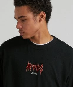 Afends Mens Other Days - Hemp Retro Fit T-Shirt - Black Clothing