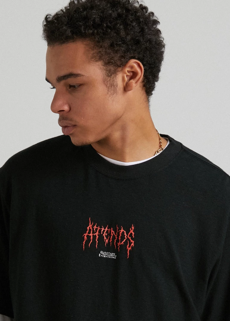 Afends Mens Other Days - Hemp Retro Fit T-Shirt - Black Clothing 2 Afends Mens Other Days - Hemp Retro Fit T-Shirt - Black Clothing