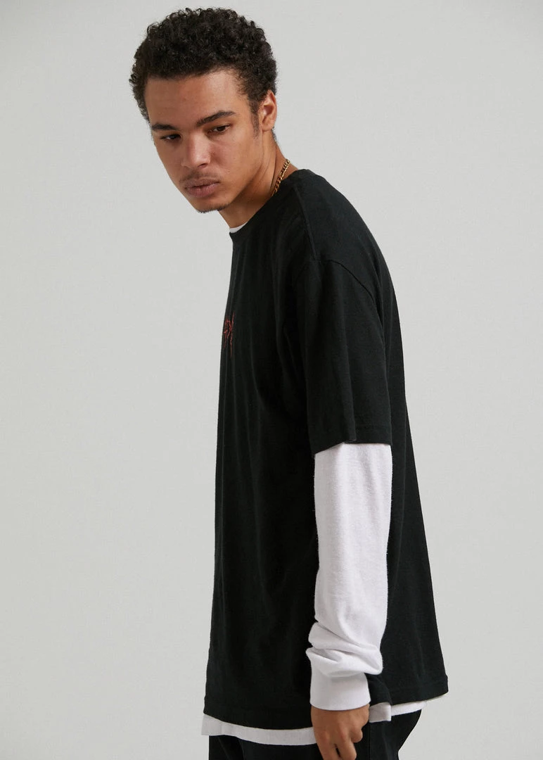 Afends Mens Other Days - Hemp Retro Fit T-Shirt - Black Clothing 4 Afends Mens Other Days - Hemp Retro Fit T-Shirt - Black Clothing
