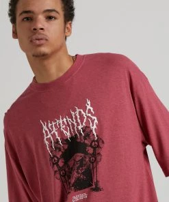 Afends Mens Revolt - Hemp Oversized Graphic T-Shirt - Rose