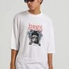 Afends Mens Revolt - Hemp Oversized Graphic T-Shirt - White Clothing