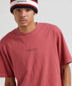 Clothing Afends Mens Transit - Recycled Retro Fit T-Shirt - Rose
