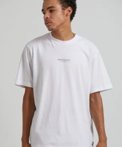 Afends Mens Transit - Recycled Retro Fit T-Shirt - White