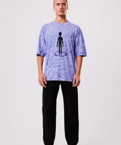 Afends Unisex Crop Circles - Unisex Hemp Oversized Graphic T-Shirt - Violet Wash