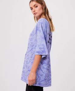 Afends Unisex Crop Circles - Unisex Hemp Oversized Graphic T-Shirt - Violet Wash