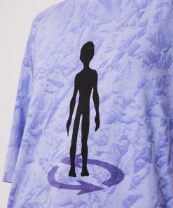 Afends Unisex Crop Circles - Unisex Hemp Oversized Graphic T-Shirt - Violet Wash
