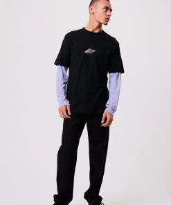 Clothing Afends Unisex Experiment - Unisex Hemp Retro Graphic T-Shirt - Black