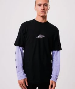 Clothing Afends Unisex Experiment - Unisex Hemp Retro Graphic T-Shirt - Black