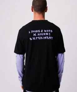 Clothing Afends Unisex Experiment - Unisex Hemp Retro Graphic T-Shirt - Black