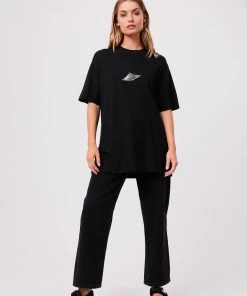 Clothing Afends Unisex Experiment - Unisex Hemp Retro Graphic T-Shirt - Black