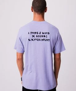 Afends Unisex Experiment - Unisex Hemp Retro Graphic T-Shirt - Violet