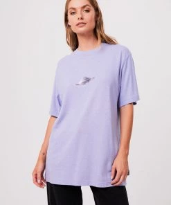 Afends Unisex Experiment - Unisex Hemp Retro Graphic T-Shirt - Violet