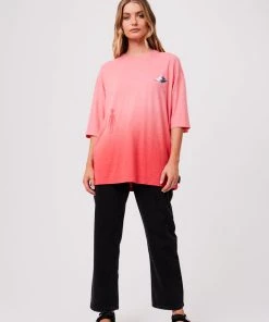 Clothing Afends Unisex Galaxy - Unisex Hemp Oversized Graphic T-Shirt - Sunrise