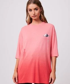 Clothing Afends Unisex Galaxy - Unisex Hemp Oversized Graphic T-Shirt - Sunrise