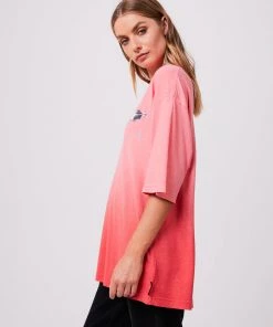 Clothing Afends Unisex Galaxy - Unisex Hemp Oversized Graphic T-Shirt - Sunrise