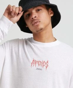 Clothing Afends Mens Other Days - Hemp Retro Fit Long Sleeve T-Shirt - White