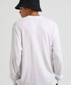 Clothing Afends Mens Other Days - Hemp Retro Fit Long Sleeve T-Shirt - White 9 Clothing Afends Mens Other Days - Hemp Retro Fit Long Sleeve T-Shirt - White