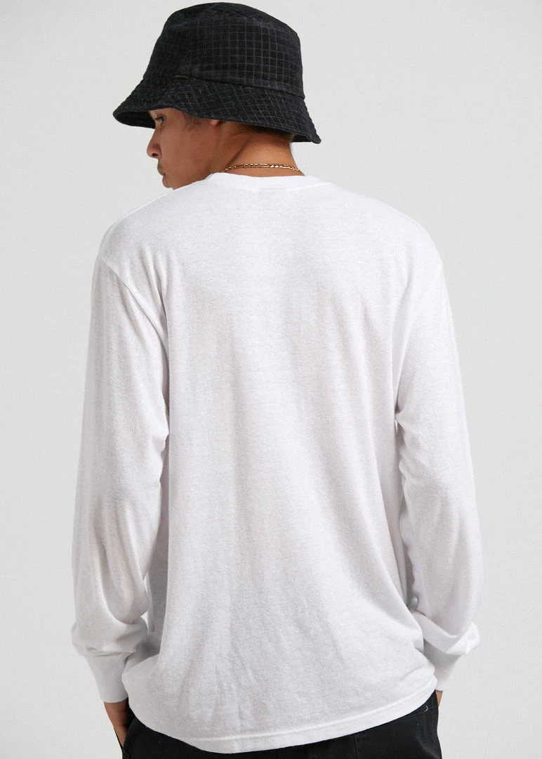 Clothing Afends Mens Other Days - Hemp Retro Fit Long Sleeve T-Shirt - White 5 Clothing Afends Mens Other Days - Hemp Retro Fit Long Sleeve T-Shirt - White