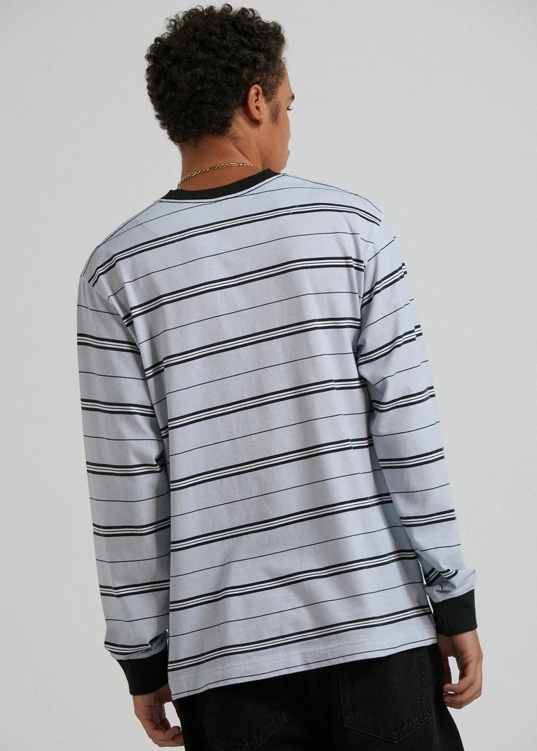Clothing Afends Mens Transit - Recycled Stripe Long Sleeve T-Shirt - Glacier 4 Clothing Afends Mens Transit - Recycled Stripe Long Sleeve T-Shirt - Glacier