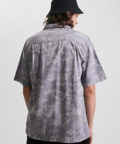 Afends Mens Cadet - Organic Short Sleeve Shirt - Camo