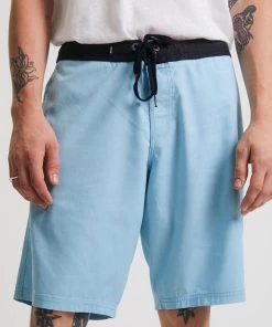 Clothing Afends Mens Surf Related - Hemp Fixed Waist Boardshort - Sky Blue