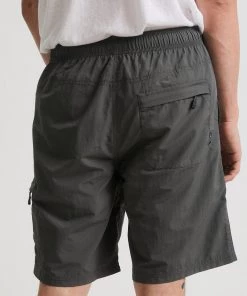Afends Mens Utility Ninety Eights - Recycled Elastic Waist Shorts - Jungle Green Clothing