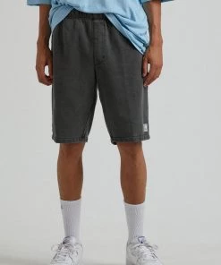 Afends Mens Daxon - Hemp Sweat Shorts - Stone Black