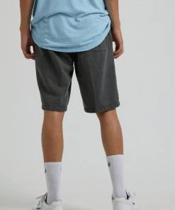 Afends Mens Daxon - Hemp Sweat Shorts - Stone Black