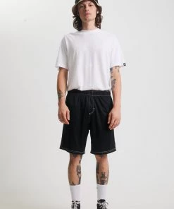 Afends Mens Courtside - Recycled Mesh Shorts - Black