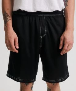 Afends Mens Courtside - Recycled Mesh Shorts - Black