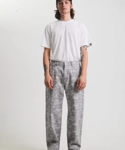 Afends Mens Cadet Pablo - Organic Denim Baggy Jeans - Camo