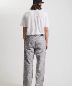 Afends Mens Cadet Pablo - Organic Denim Baggy Jeans - Camo